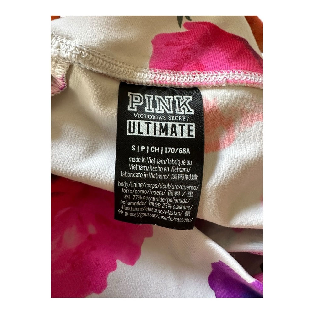 Victoria’s Secret PINK Ultimate Logo Sport Ankle Leggings – Floral Print, Size S - Picture 10 of 10